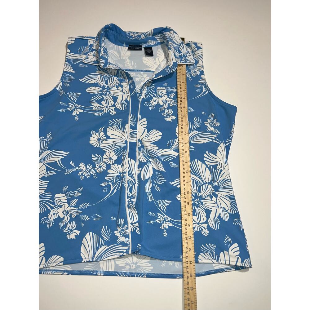 IZOD women’s x-tra dry sleeveless blue & white top - Picture 3 of 12